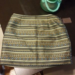 Aqua/mustard skirt
